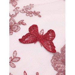 2PCS  Red Butterfly Halter One-piece Swimsuit