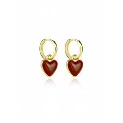  Red Heart Ring Earrings