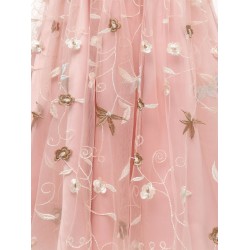 3/4 Sleeve  Floral Embroidery Dress