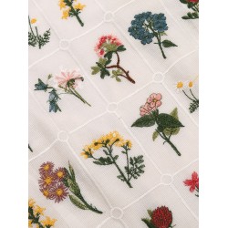 White  Floral Embroidery Crop Top