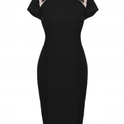 Black  Butterfly Backless Pencil Dress