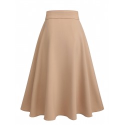 Khaki  Big Pockets Button Skirt